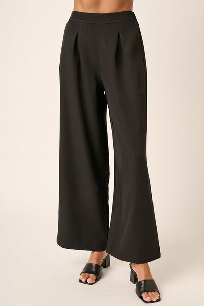 Mittoshop Inverted Pleat Detail Wide Leg Pants - Bitsy Gypsy Boutique