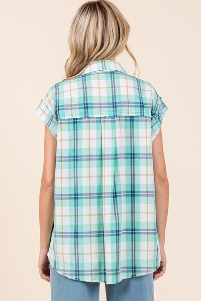 Mittoshop Mineral Wash Plaid Button Down Shirt - Bitsy Gypsy Boutique