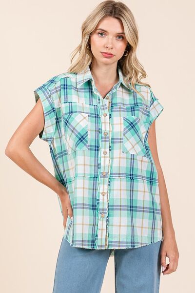 Mittoshop Mineral Wash Plaid Button Down Shirt - Bitsy Gypsy Boutique