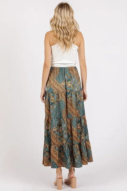 Mittoshop Paisley Patchwork Print Satin Maxi Skirt - Bitsy Gypsy Boutique
