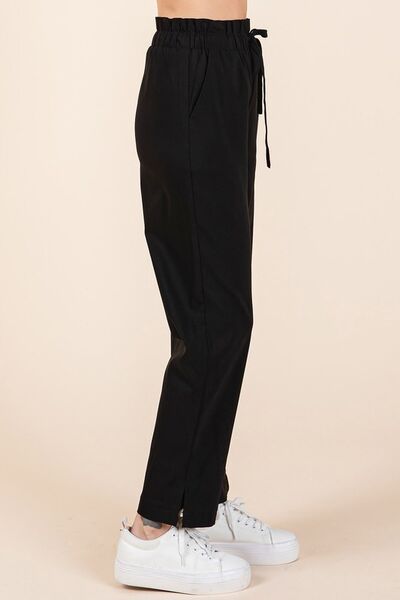 Mittoshop Paperbag Waist Tapered Straight Pants - Bitsy Gypsy Boutique