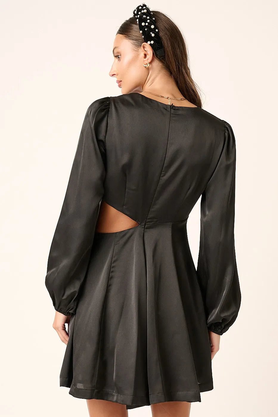 Mittoshop Satin Side Cutout Detail Mini Dress - Bitsy Gypsy Boutique Mittoshop Satin Side Cutout Detail Mini Dress - Bitsy Gypsy Boutique