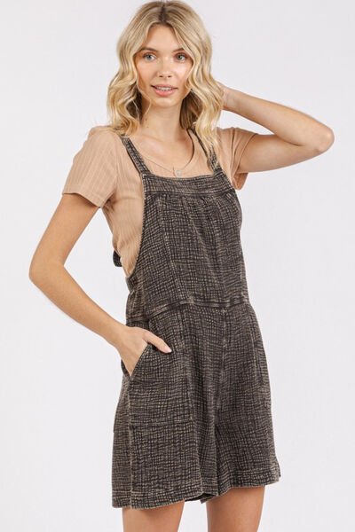 Mittoshop Textured Knotted Wide Strap Overalls - Bitsy Gypsy Boutique