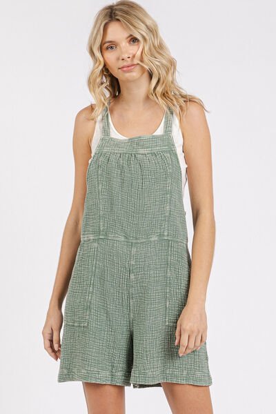 Mittoshop Textured Knotted Wide Strap Overalls - Bitsy Gypsy Boutique