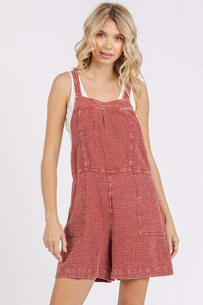 Mittoshop Textured Knotted Wide Strap Overalls - Bitsy Gypsy Boutique