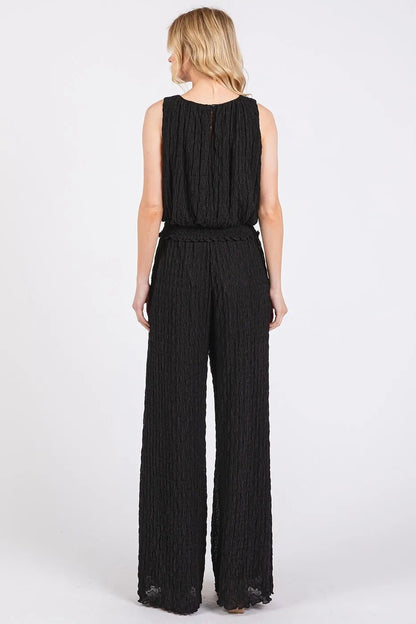 Mittoshop Textured Stretchy Crop Tank and Pants Set - Bitsy Gypsy Boutique