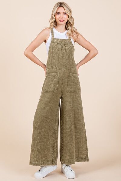 Mittoshop Textured Wide Leg Overalls - Bitsy Gypsy Boutique