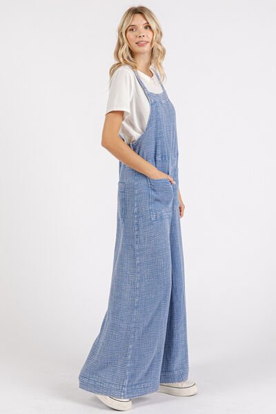 Mittoshop Textured Wide Leg Overalls - Bitsy Gypsy Boutique