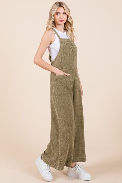 Mittoshop Textured Wide Leg Overalls - Bitsy Gypsy Boutique