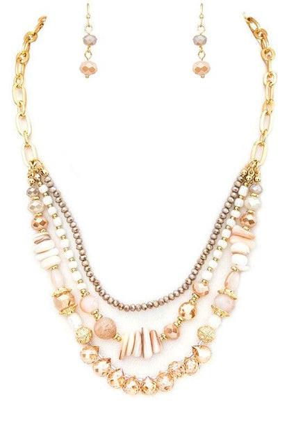 Mix Beads Layer Necklace Set - Bitsy Gypsy Boutique