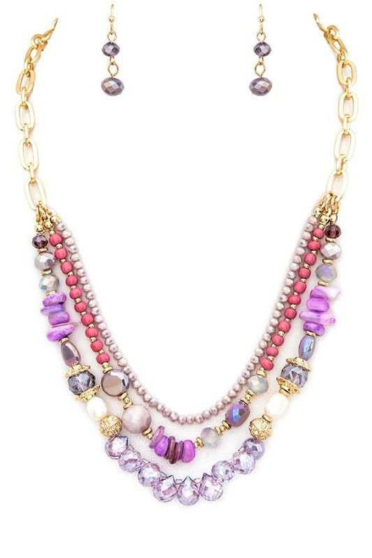 Mix Beads Layer Necklace Set - Bitsy Gypsy Boutique