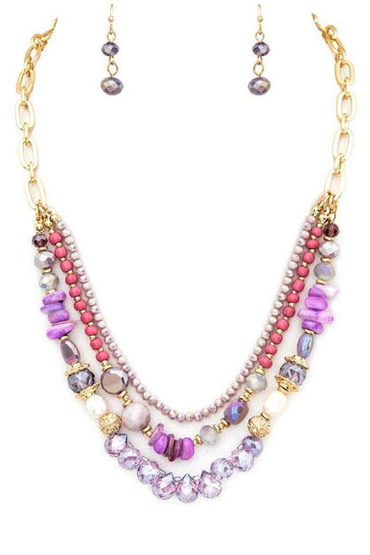 Mix Beads Layer Necklace Set - Bitsy Gypsy Boutique
