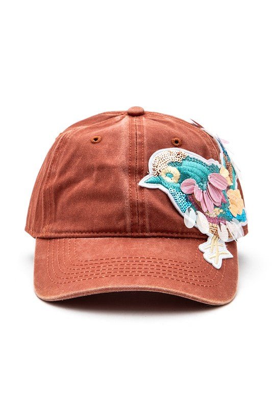 Mix Media Bird Patch Vintage Cotton Canvas Cap - Bitsy Gypsy Boutique