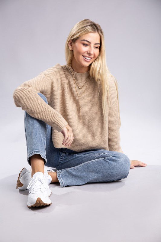 Mock Neck Pullover - Bitsy Gypsy Boutique