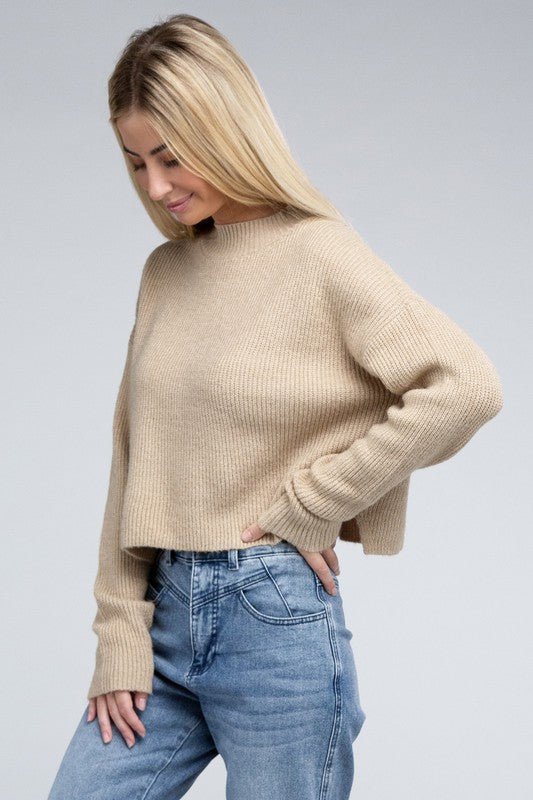 Mock Neck Pullover - Bitsy Gypsy Boutique