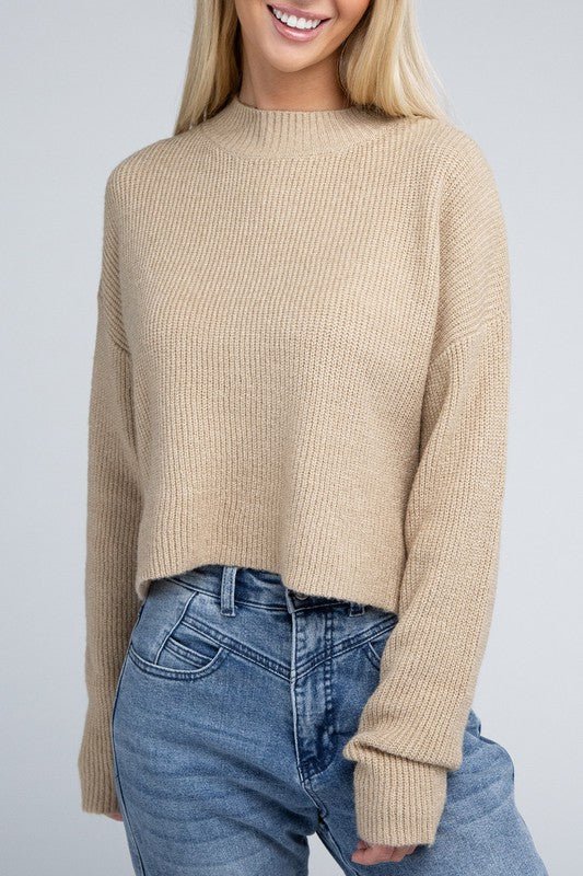 Mock Neck Pullover - Bitsy Gypsy Boutique