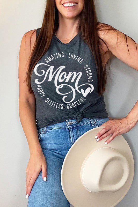 Mom Amazing Loving Strong Muscle Tank Top - Bitsy Gypsy Boutique