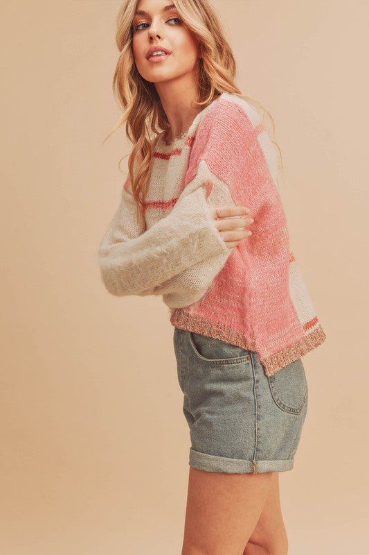 Mona Knit Stripe Pullover Sweater - Bitsy Gypsy Boutique