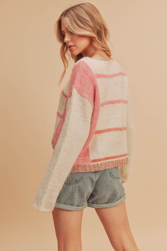 Mona Knit Stripe Pullover Sweater - Bitsy Gypsy Boutique