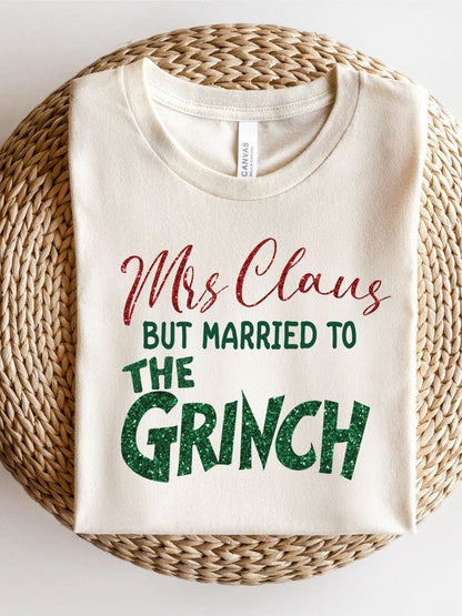 Mrs Claus but Married to the Grinch SS Tee - Bitsy Gypsy Boutique