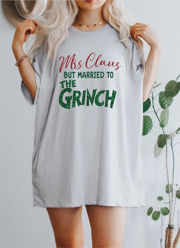 Mrs Claus but Married to the Grinch SS Tee - Bitsy Gypsy Boutique