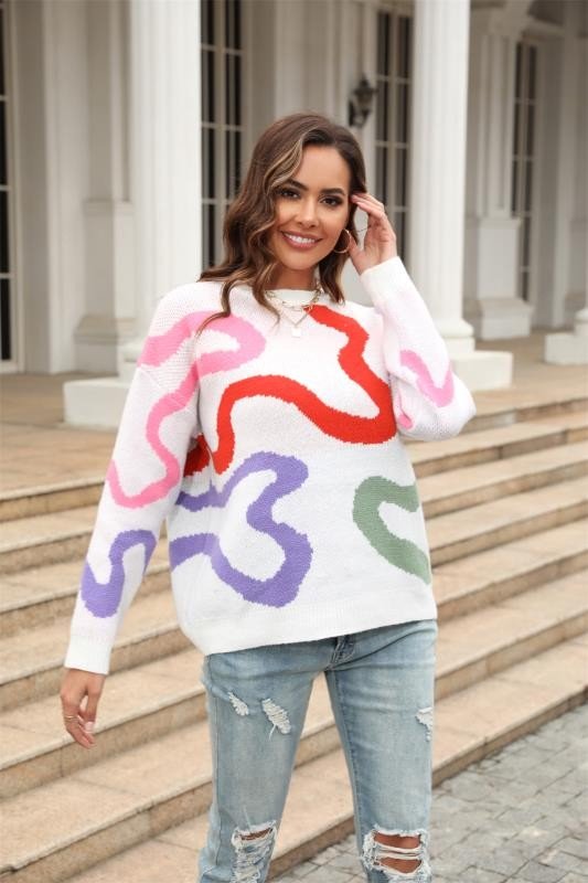 Multi Color Swirl Sweater - Bitsy Gypsy Boutique