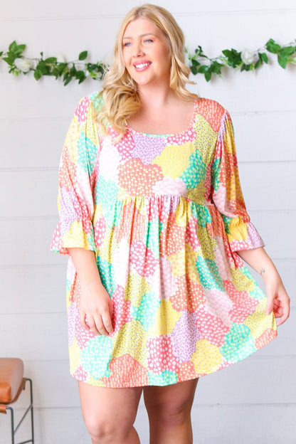 Multicolor Floral Patchwork Fit and Flare Dress - Bitsy Gypsy Boutique