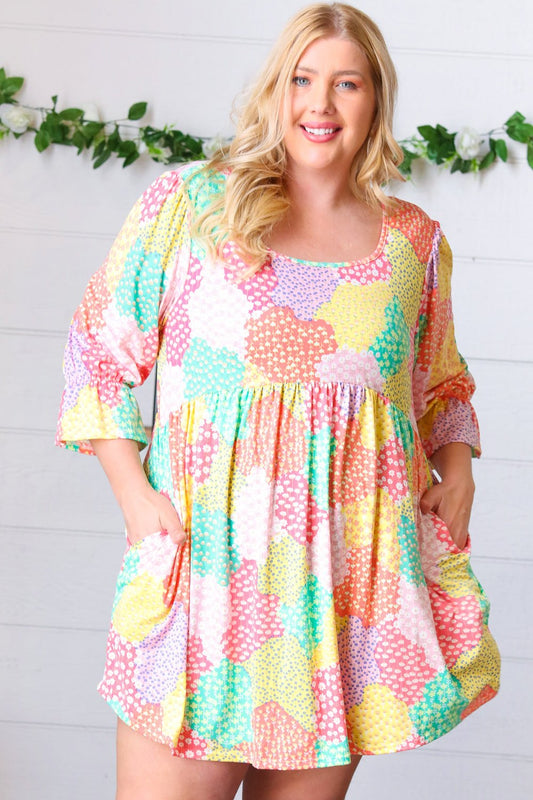 Multicolor Floral Patchwork Fit and Flare Dress - Bitsy Gypsy Boutique