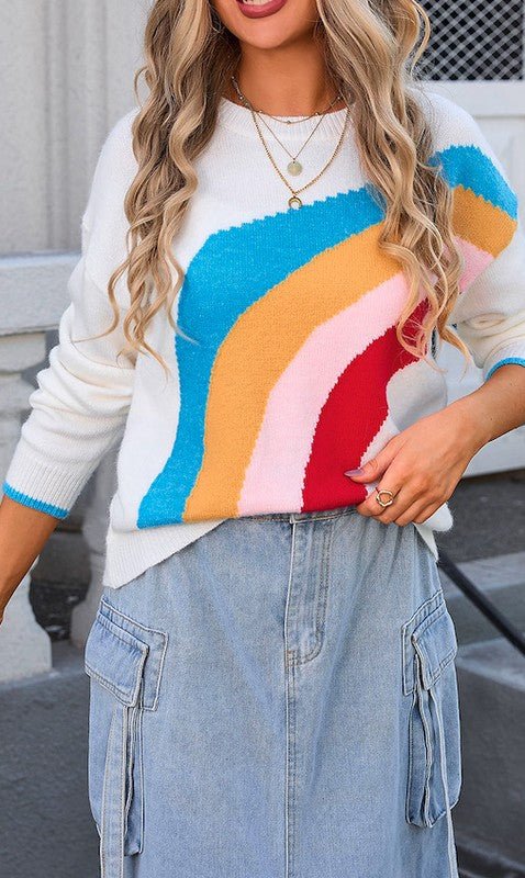 Multicolor Knit Sweater - Bitsy Gypsy Boutique