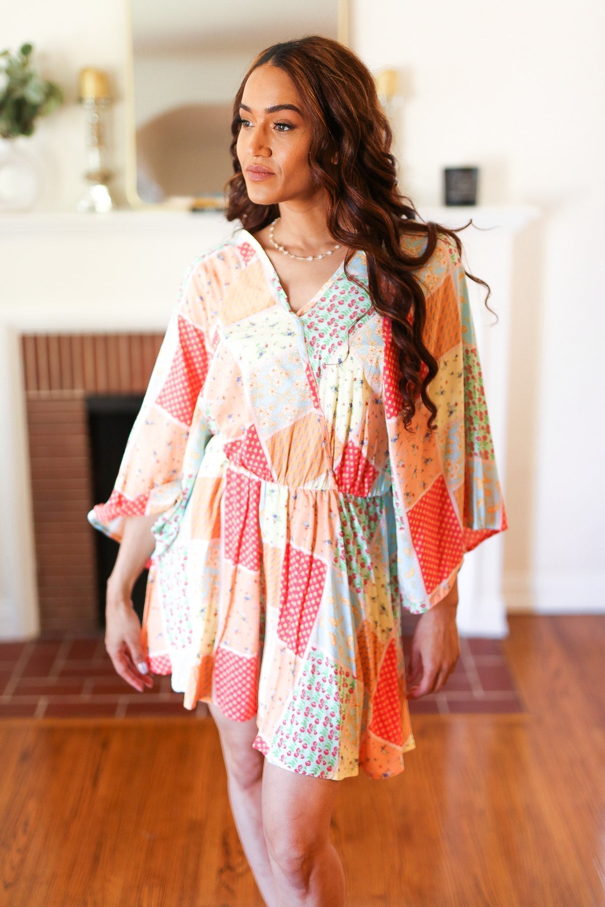 Multicolor Paisley Patchwork Surplice Romper - Bitsy Gypsy Boutique