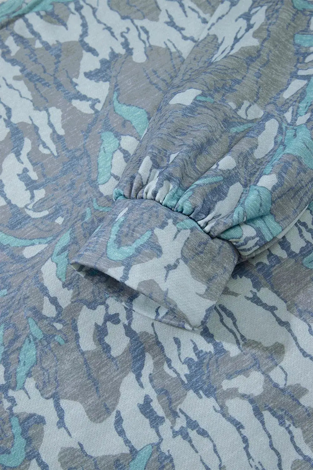 Multicolour Abstract Botanical Print Top and Drawstring Pants Set by Trendsi
