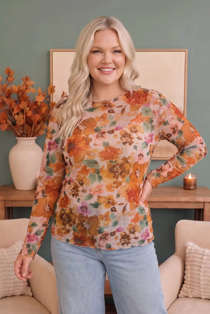 Mums the Word Mesh Floral Top by Haptics