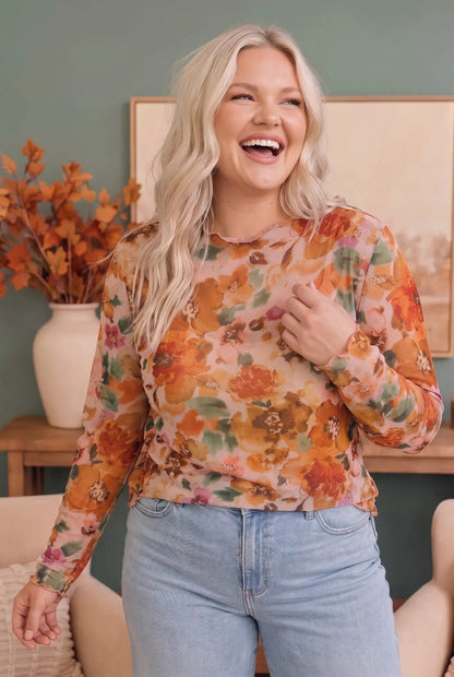Mums the Word Mesh Floral Top by Haptics