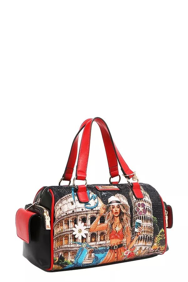 Nicole Lee USA Martha Travels Italy Wide Handbag with Rhinestones - Bitsy Gypsy Boutique