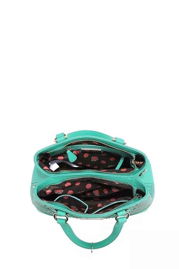 Nicole Lee USA Monogram Pattern Handbag with Rhinestones Decor - Bitsy Gypsy Boutique