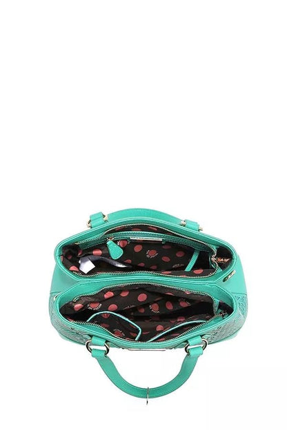 Nicole Lee USA Monogram Pattern Handbag with Rhinestones Decor - Bitsy Gypsy Boutique