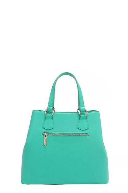 Nicole Lee USA Monogram Pattern Handbag with Rhinestones Decor - Bitsy Gypsy Boutique