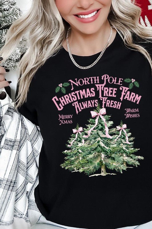 North Pole Christmas Tree Farm Graphic Tee - Bitsy Gypsy Boutique