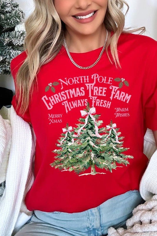 North Pole Christmas Tree Farm Graphic Tee - Bitsy Gypsy Boutique
