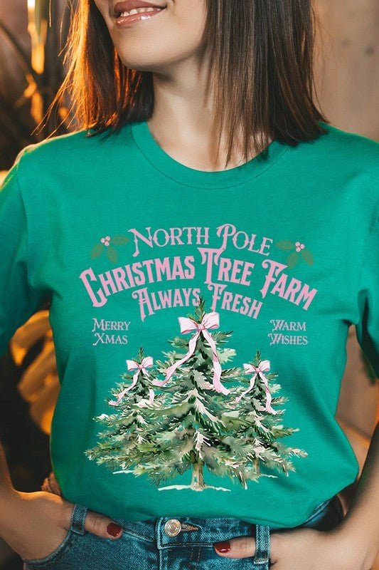 North Pole Christmas Tree Farm Graphic Tee - Bitsy Gypsy Boutique