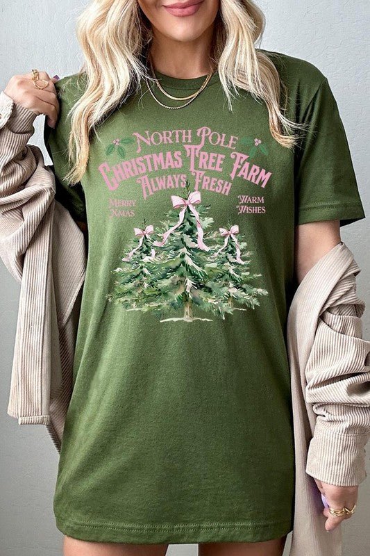 North Pole Christmas Tree Farm Graphic Tee - Bitsy Gypsy Boutique