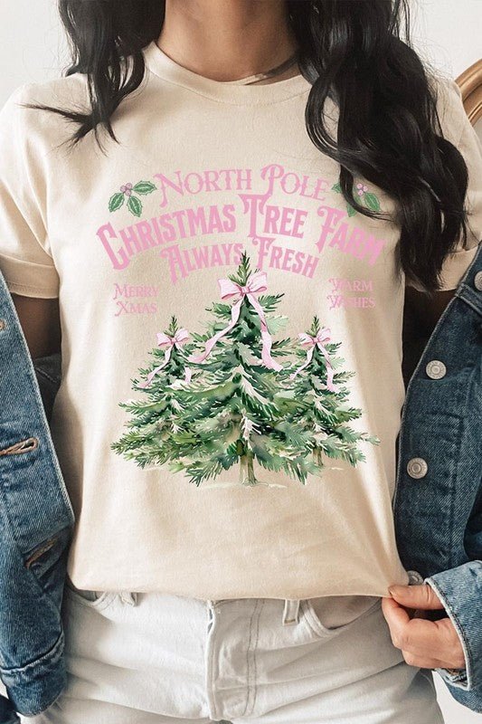 North Pole Christmas Tree Farm Graphic Tee - Bitsy Gypsy Boutique