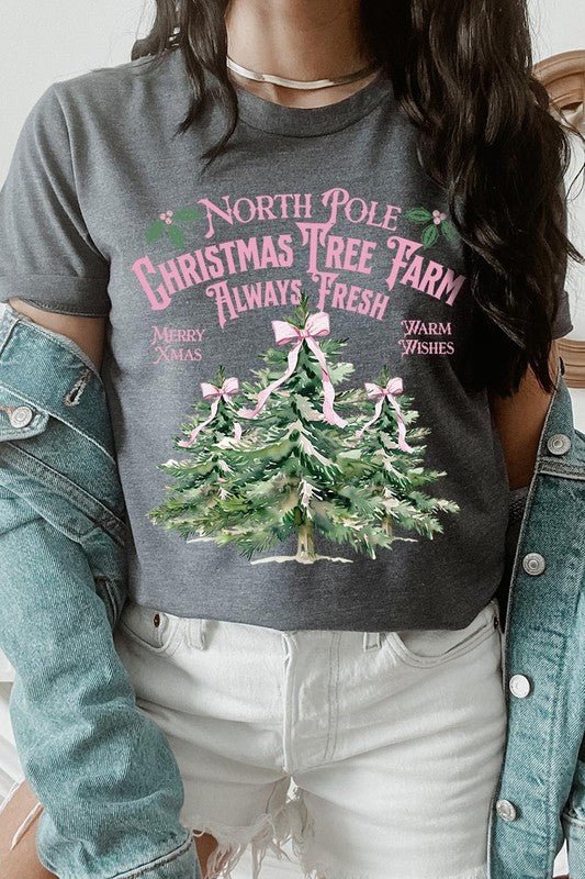 North Pole Christmas Tree Farm Graphic Tee - Bitsy Gypsy Boutique
