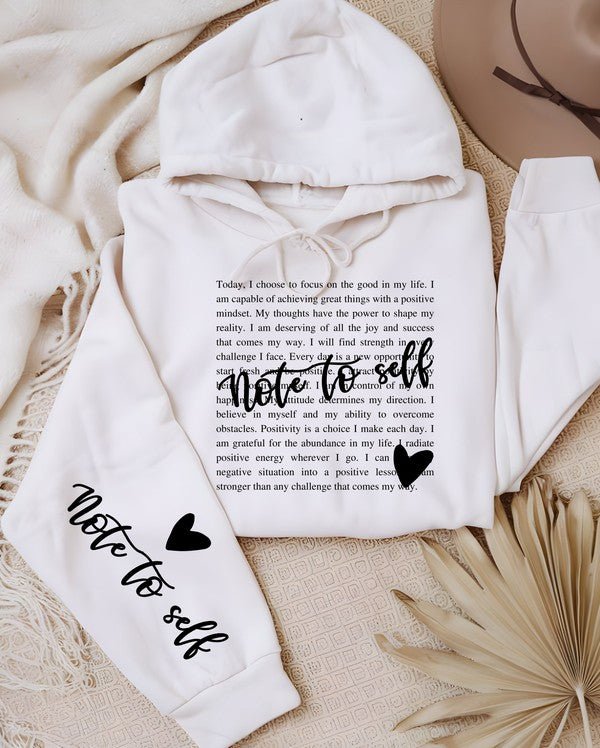 Note to Self Postive Graphic Hoodie - Bitsy Gypsy Boutique