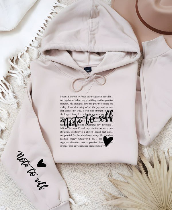 Note to Self Postive Graphic Hoodie - Bitsy Gypsy Boutique
