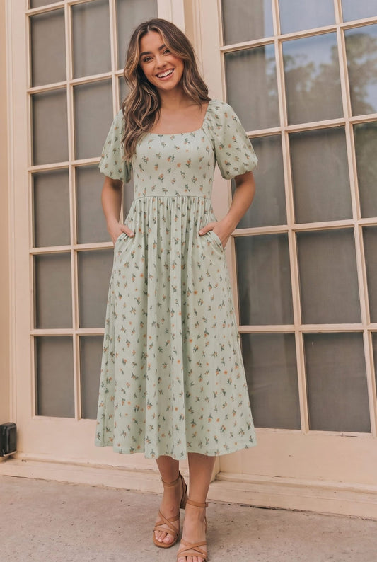 Oh My Darling Midi Dress with Pockets - Bitsy Gypsy Boutique