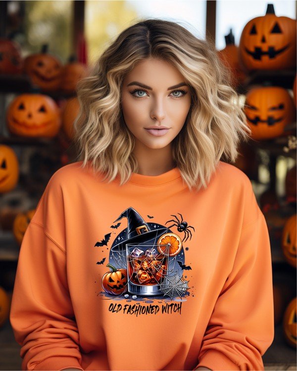 Old Fashioned Witch Graphic Sweatshirt - Bitsy Gypsy Boutique