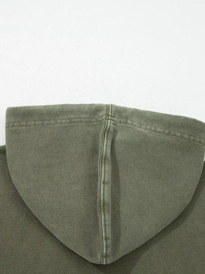 Olive Green Plaid Sleeve Drawstring Pocket Hoodie - Bitsy Gypsy Boutique