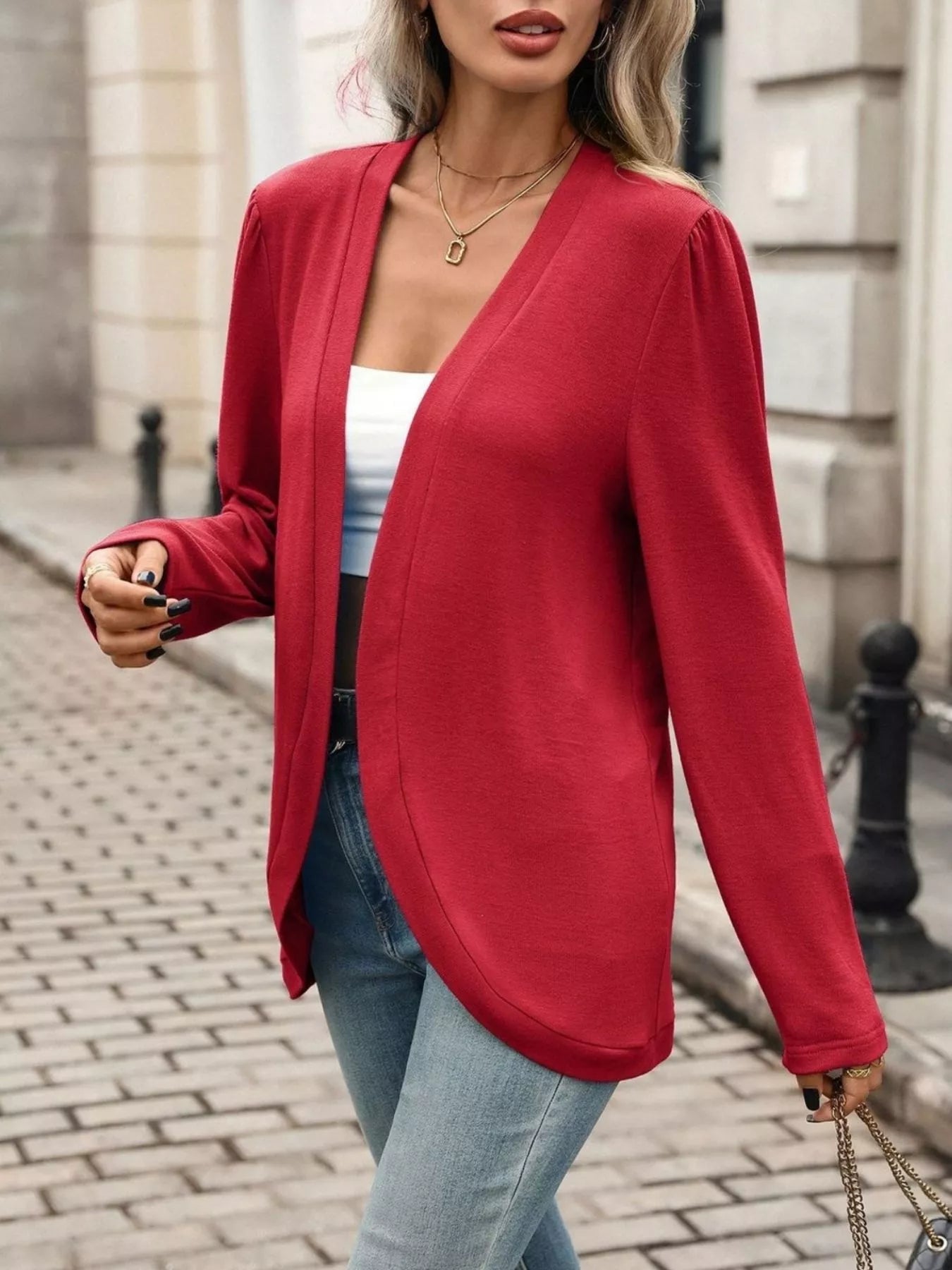 Open Front Long Sleeve Cardigan - Bitsy Gypsy Boutique