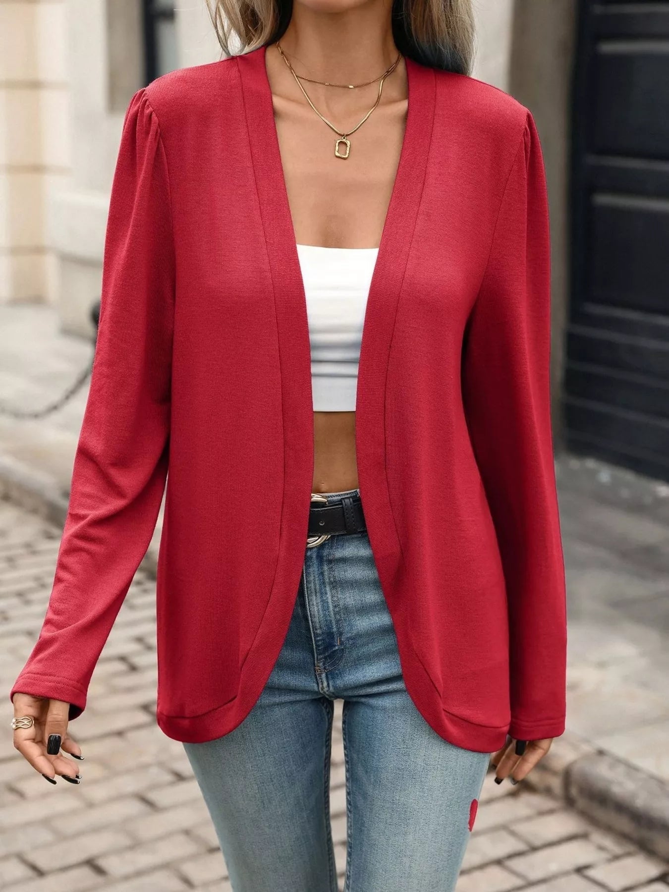 Open Front Long Sleeve Cardigan - Bitsy Gypsy Boutique